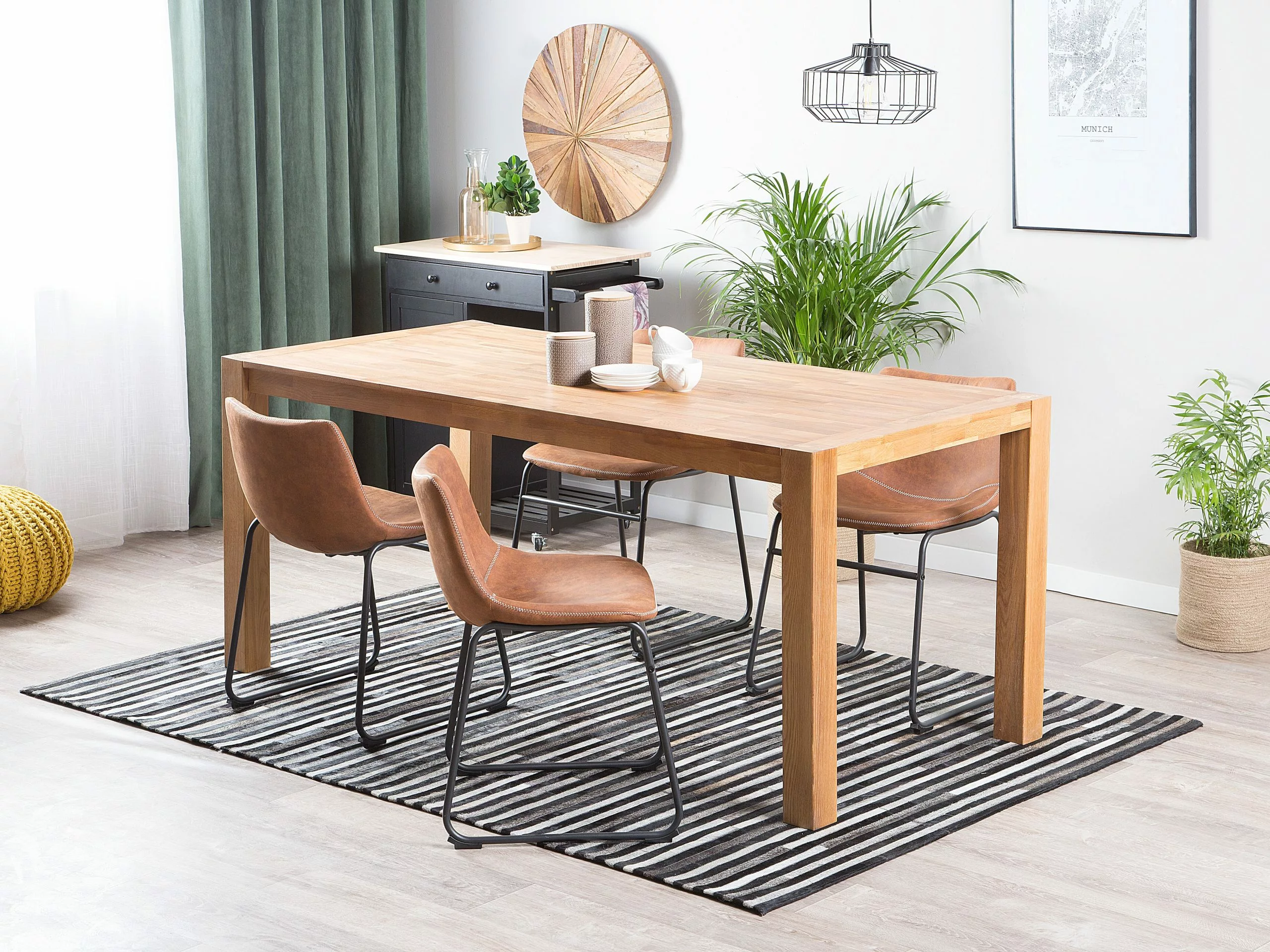 Beliani Ruokapöytä Tammi Vaalea Puu NATURA Useita Kokoja 4 Beliani Ruokapöytä Tammi Vaalea Puu NATURA Useita Kokoja - Image 2