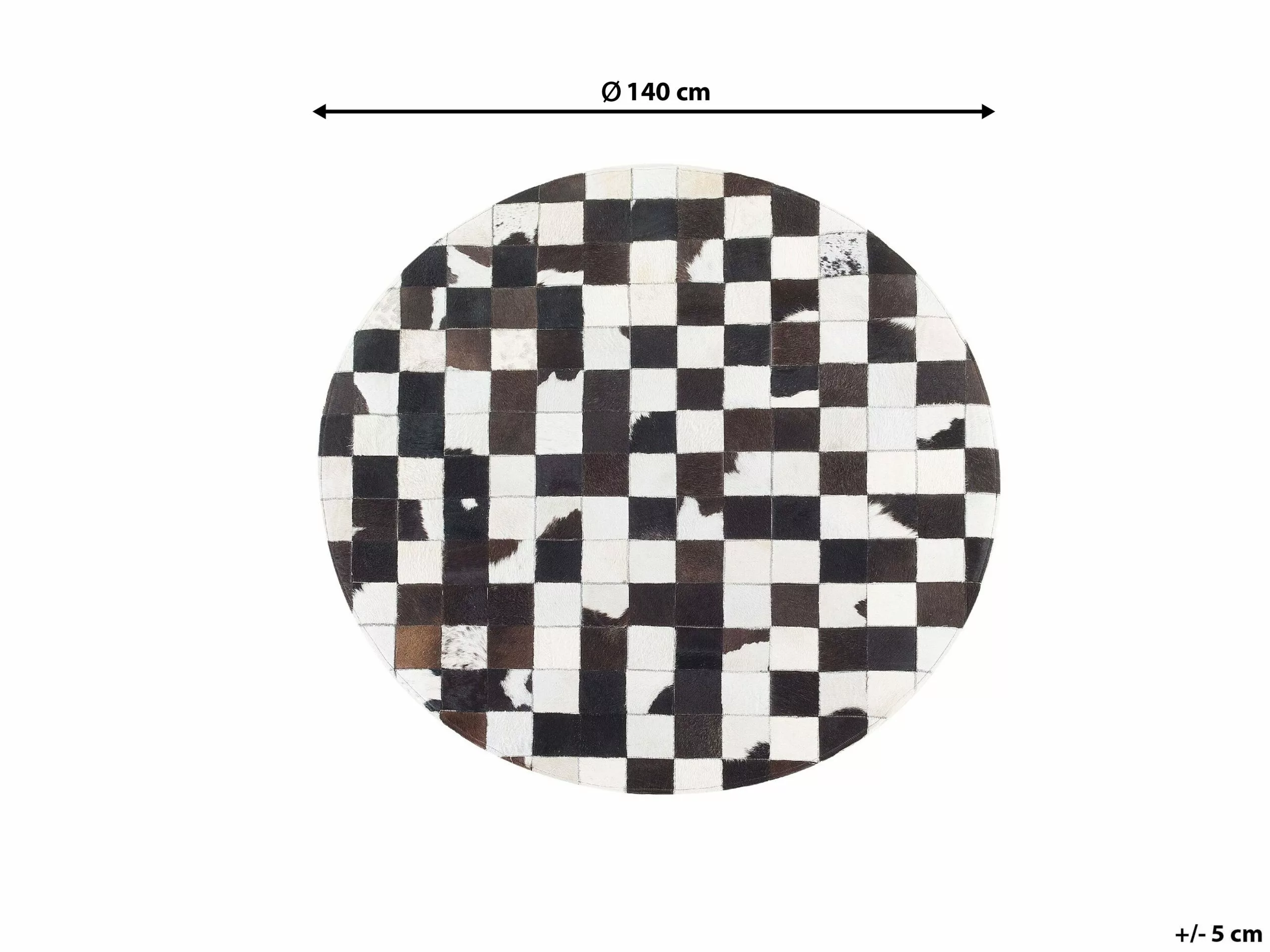 Beliani Matto Lehmännahka Mustavalkoinen 140 Cm BERGAMA 8 Beliani Matto Lehmännahka Mustavalkoinen 140 Cm BERGAMA - Image 6