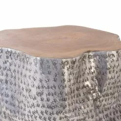 Beliani Sivupöytä Tiikki Hopea GORDON -Ruokapöydät Myyntikauppa undef src sa picid 678511 type whitesh image scaled