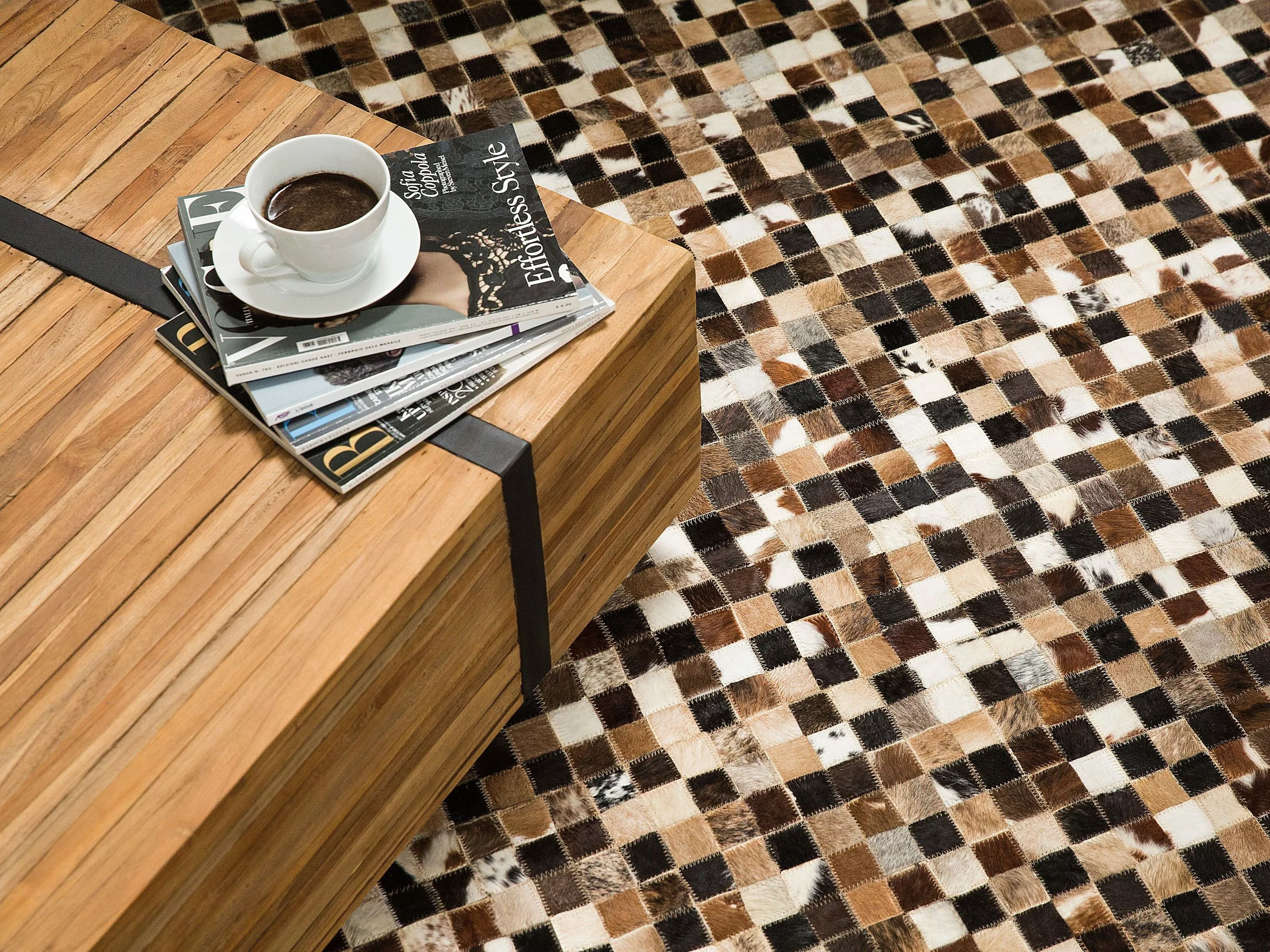 Beliani Matto Lehmännahka Ruskea/beige 160 X 230 Cm KONYA 4 Beliani Matto Lehmännahka Ruskea/beige 160 X 230 Cm KONYA - Image 2