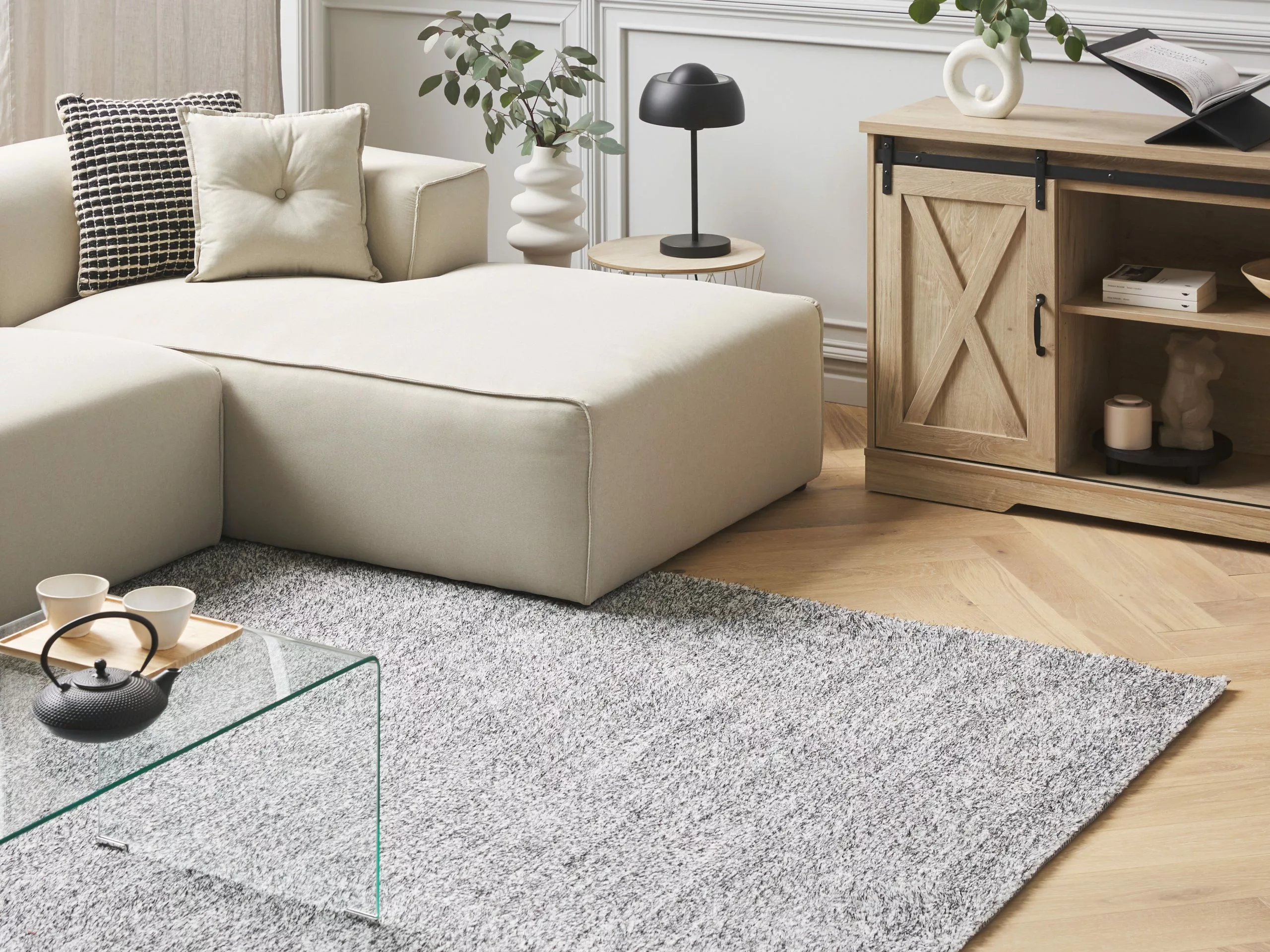 Beliani Matto Kangas Harmaa DEMRE Useita Kokoja - Image 2