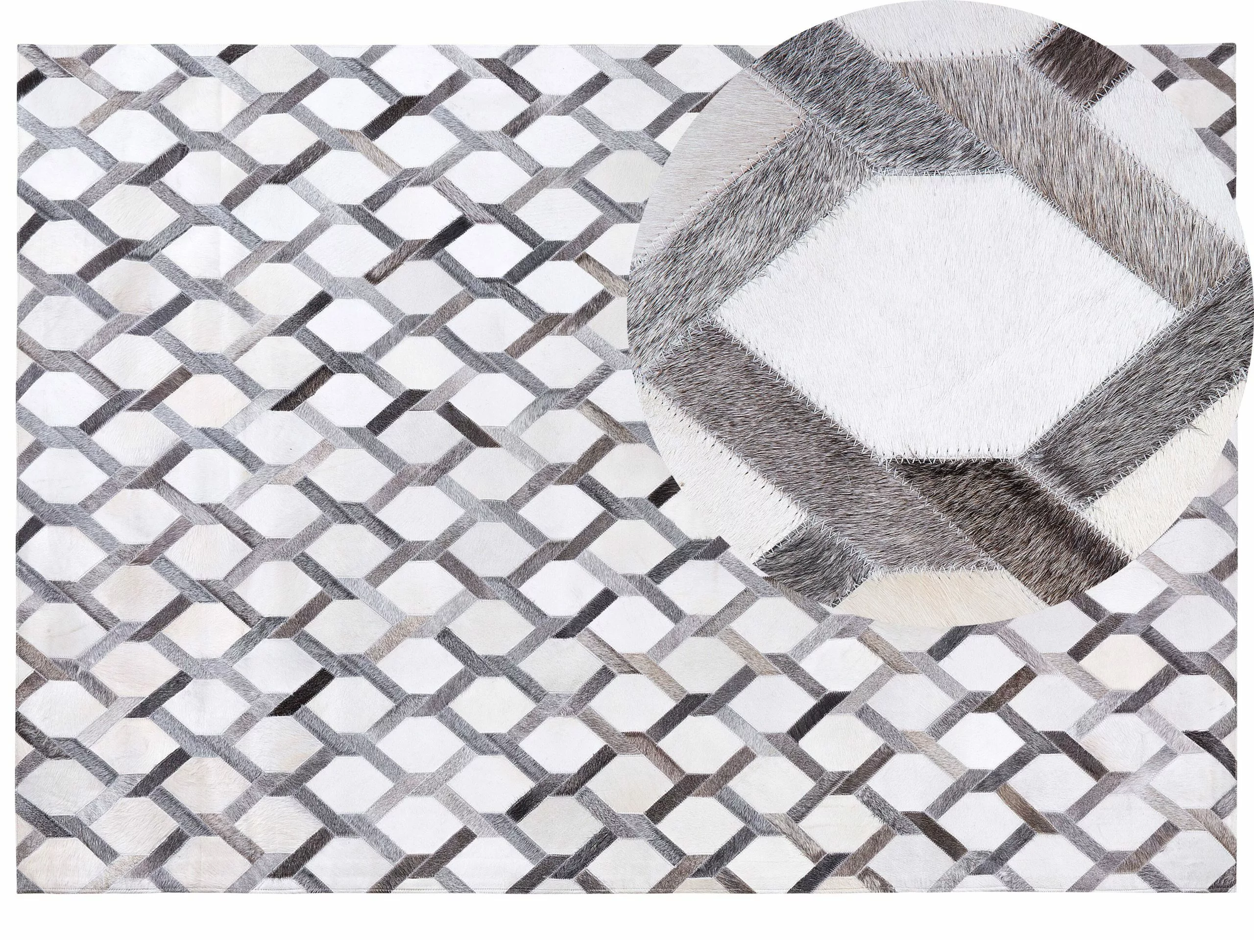 Beliani Matto Lehmännahka Harmaa AYDIN Useita Kokoja 3 Beliani Matto Lehmännahka Harmaa AYDIN Useita Kokoja