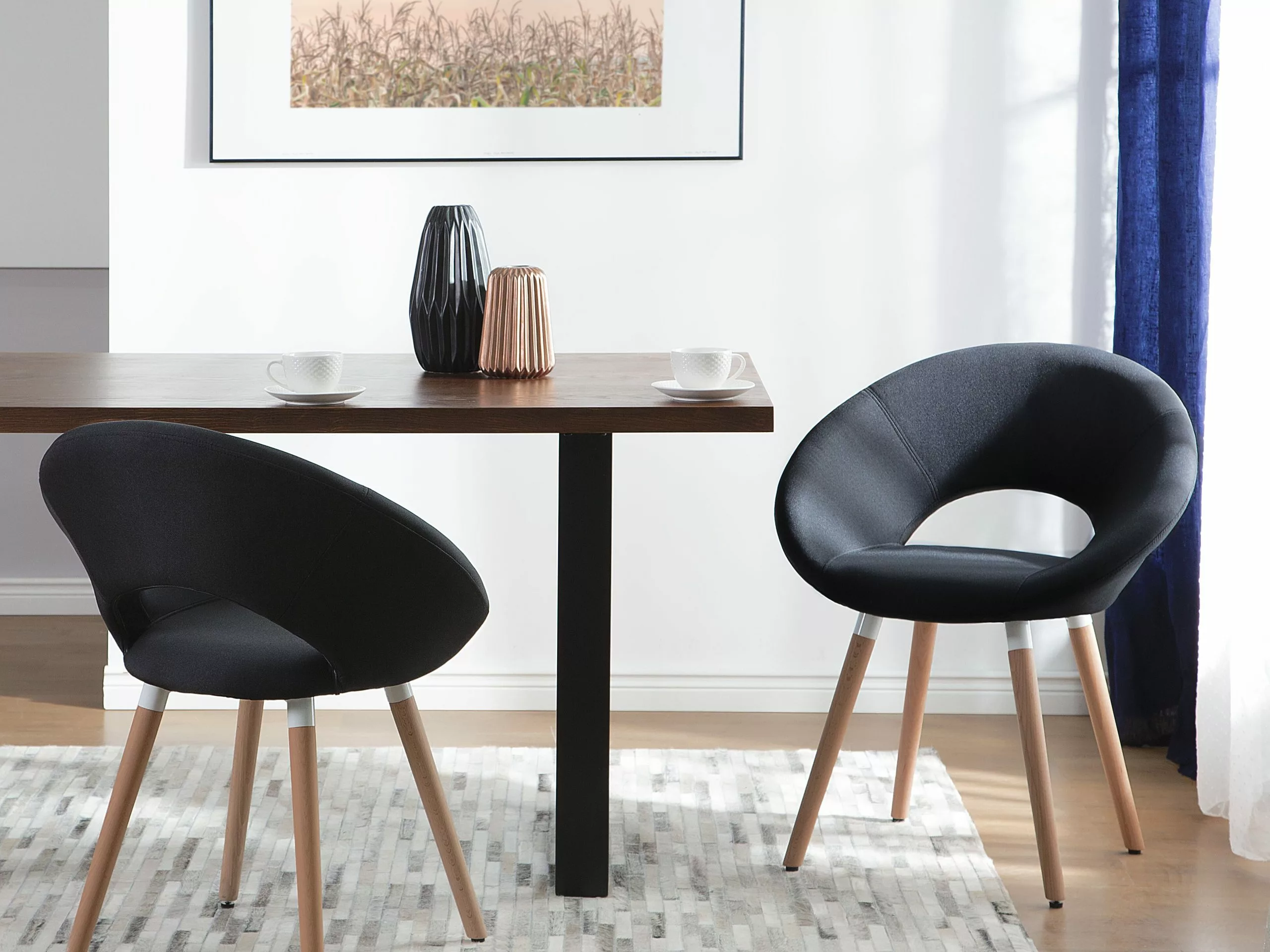 Beliani Ruokapöytä Tumma Puu/musta 160 X 90 Cm AUSTIN - Image 3