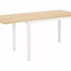 Beliani Ruokapöytä Jatkettava Kumipuu Vaalea Puu/valkoinen 120/160 X 75 Cm LOUISIANA -Ruokapöydät Myyntikauppa undef src sa picid 697817 type whitesh image scaled