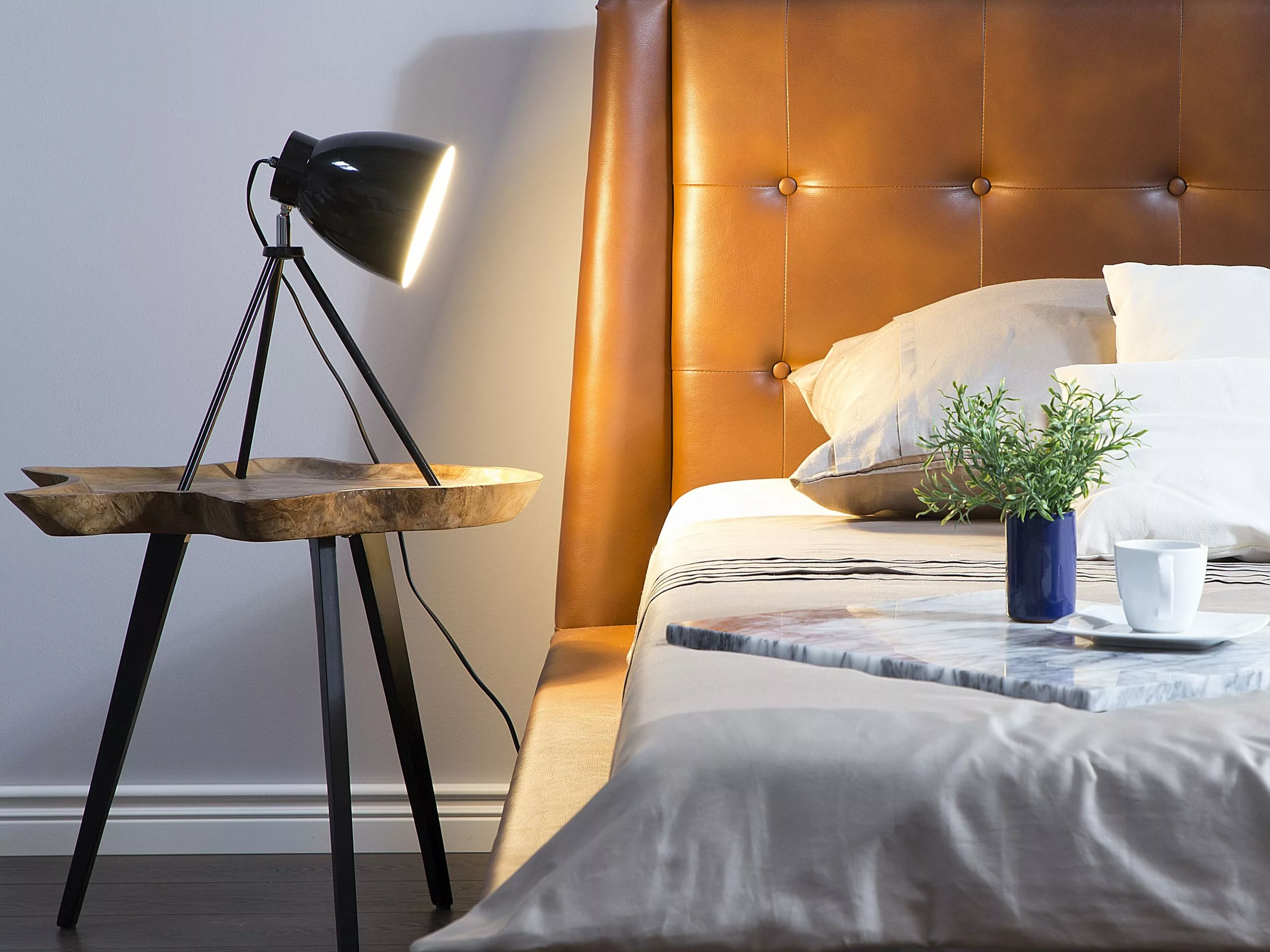 Beliani Sivupöytä Tiikki Vaalea Puu/musta ELSA 9 Beliani Sivupöytä Tiikki Vaalea Puu/musta ELSA - Image 7