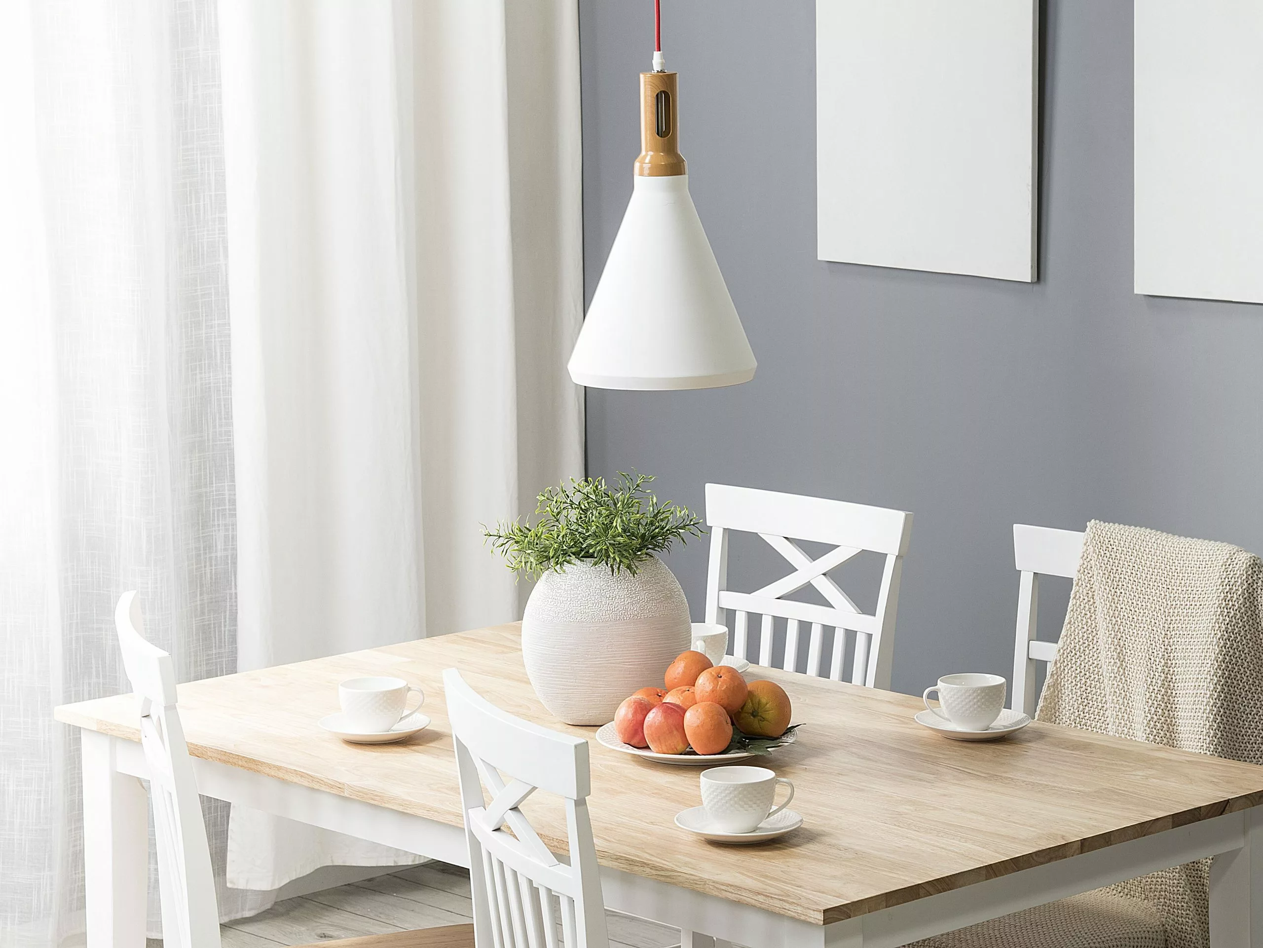 Beliani Ruokapöytä Kumipuu Vaalea Puu/valkoinen 120 X 75 Cm HOUSTON 9 Beliani Ruokapöytä Kumipuu Vaalea Puu/valkoinen 120 X 75 Cm HOUSTON - Image 7