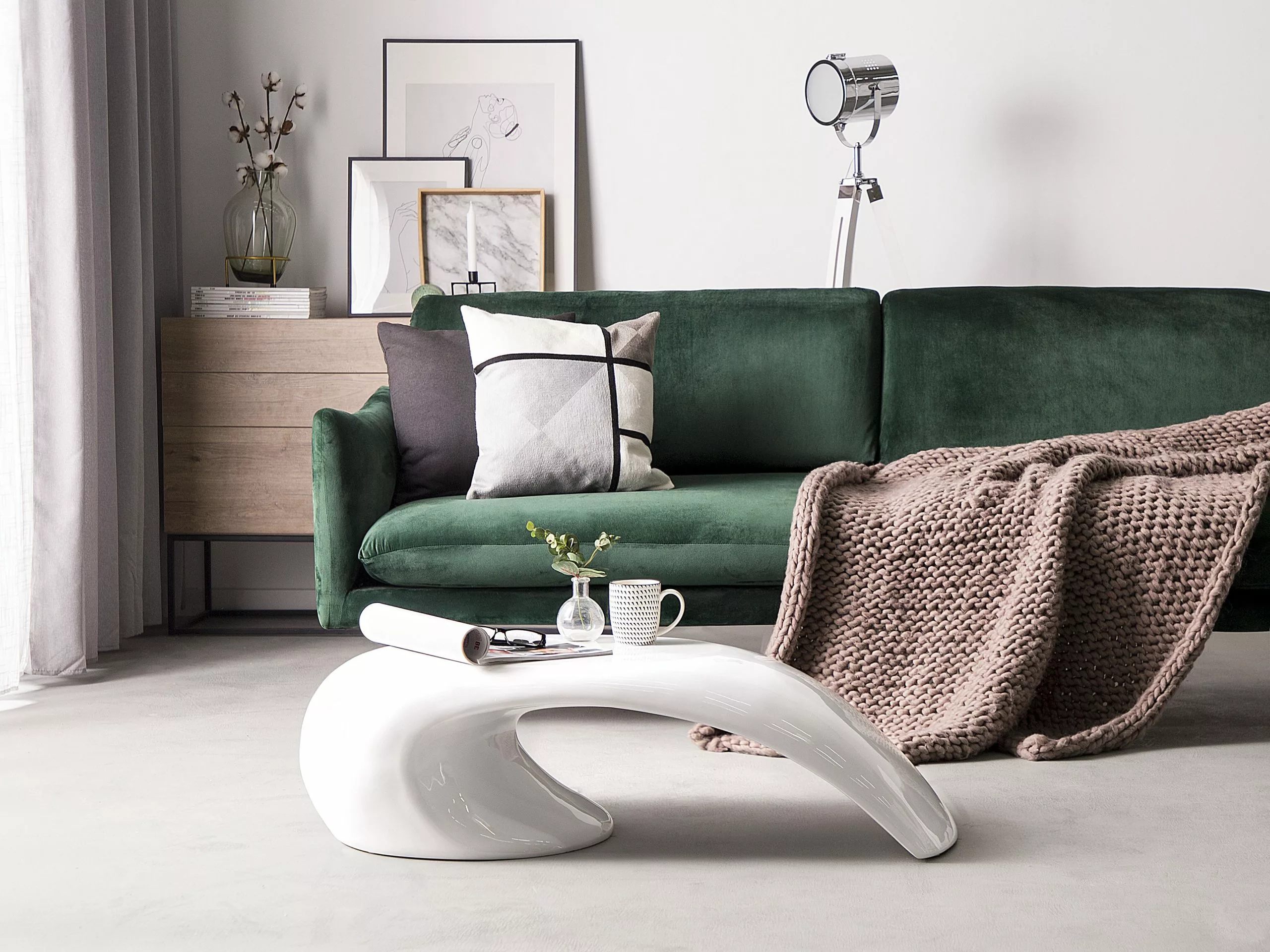 Beliani Sohvapöytä Lasikuitu Valkoinen ELATUS 4 Beliani Sohvapöytä Lasikuitu Valkoinen ELATUS - Image 2