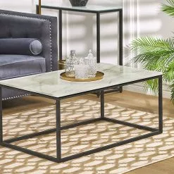 Beliani Konsolipöytä Marmorikuvio Valkoinen/musta DELANO -Ruokapöydät Myyntikauppa undef src sa picid 710751 type color image 1 scaled