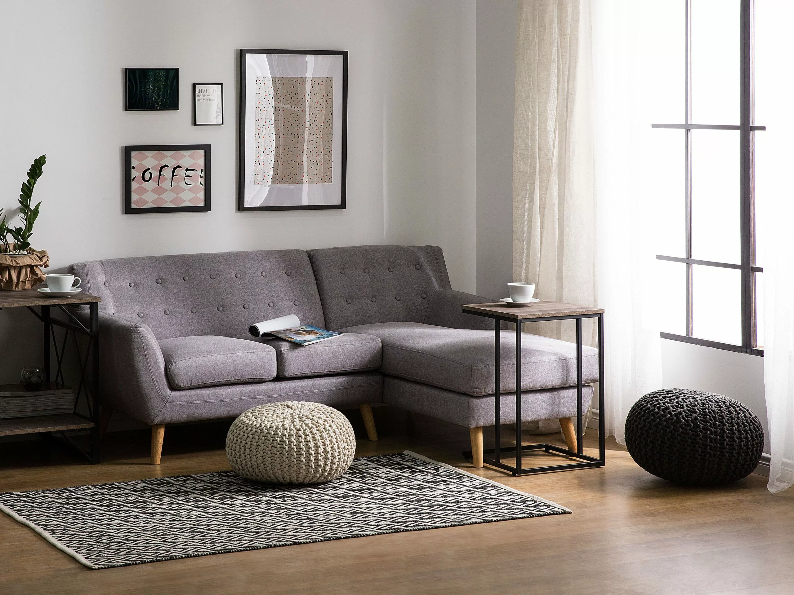 Beliani Sivupöytä Ruskeanharmaa/musta TROY - Image 2