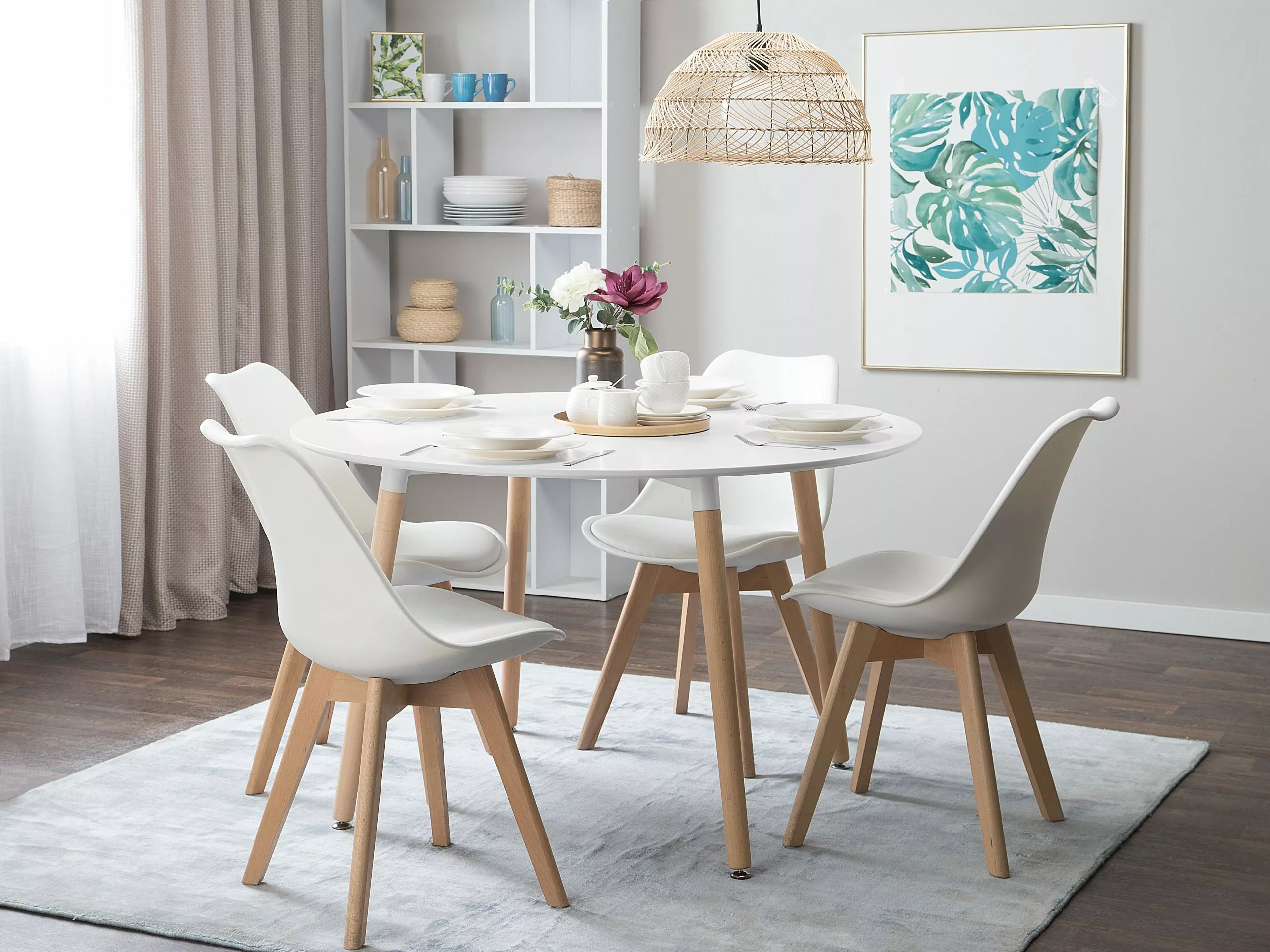 Beliani Ruokapöytä Valkoinen BOVIO Useita Kokoja 4 Beliani Ruokapöytä Valkoinen BOVIO Useita Kokoja - Image 2