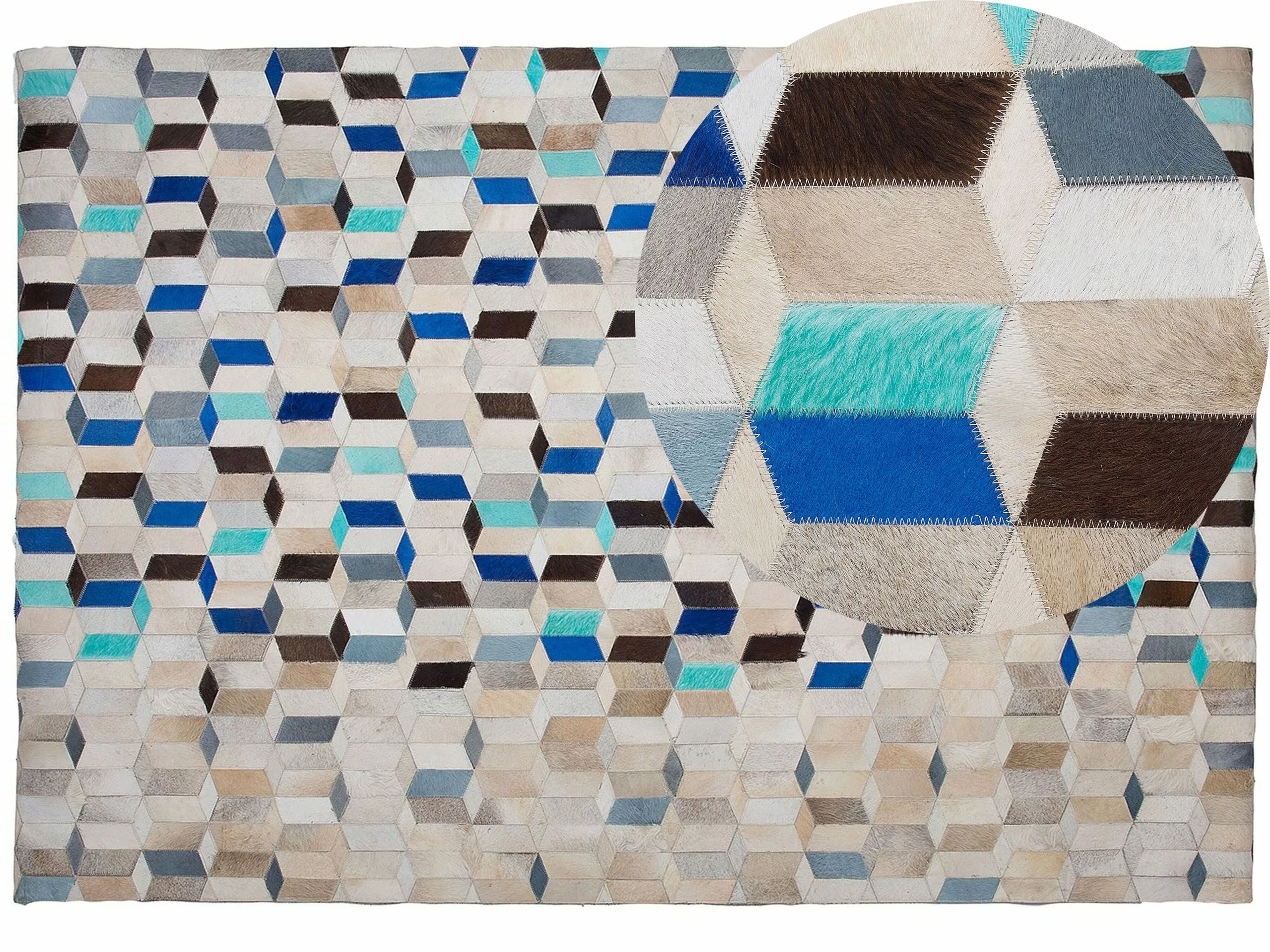 Beliani Matto Nahka Monivärinen GIDIRLI Useita Kokoja 3 Beliani Matto Nahka Monivärinen GIDIRLI Useita Kokoja