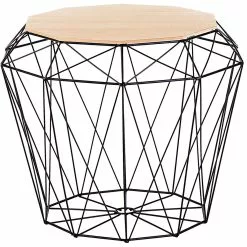 Beliani Sivupöytä Metalli Säilytystila Musta ELIDA