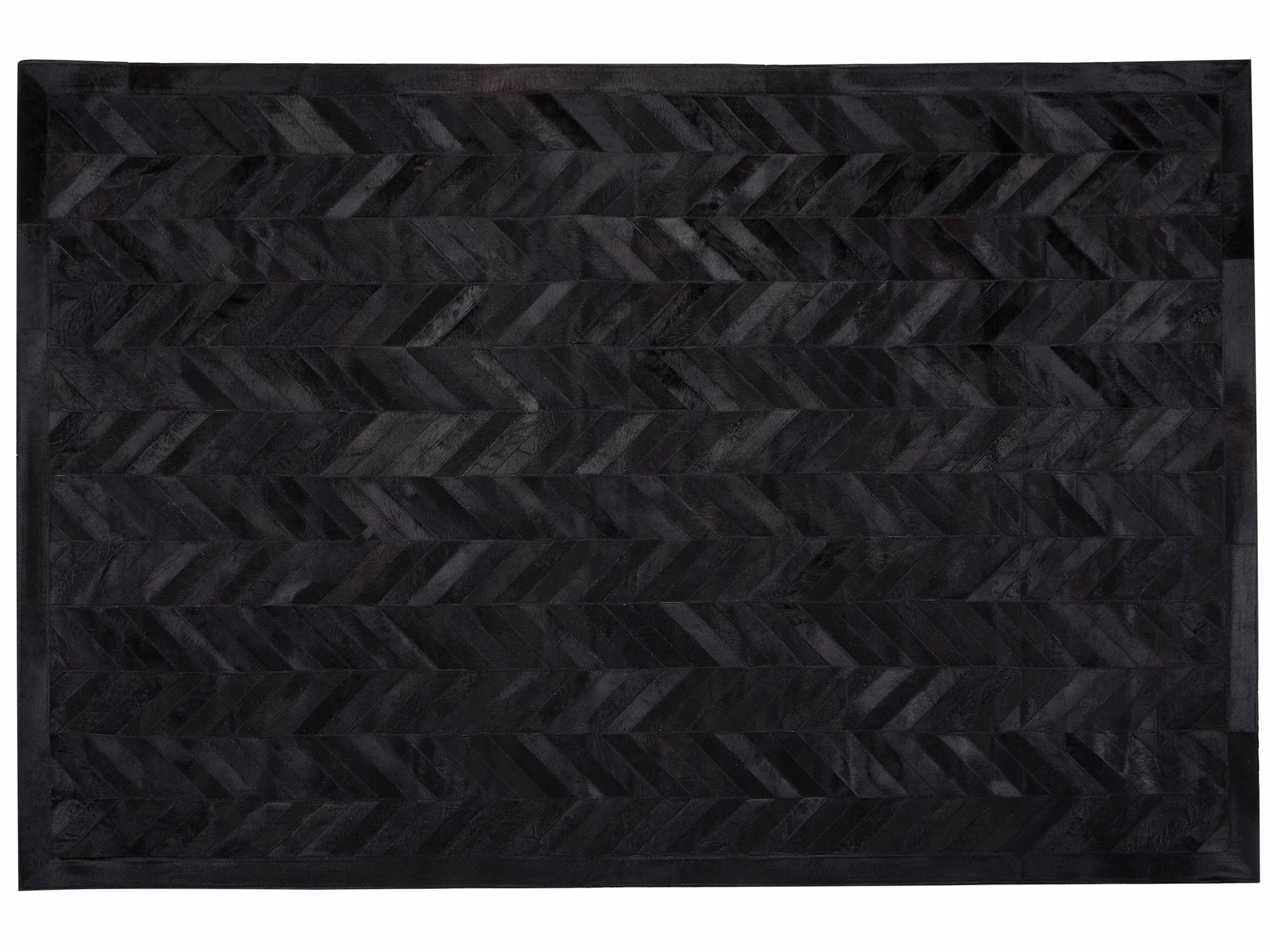 Beliani Matto Lehmännahka Musta BELEVI Useita Kokoja