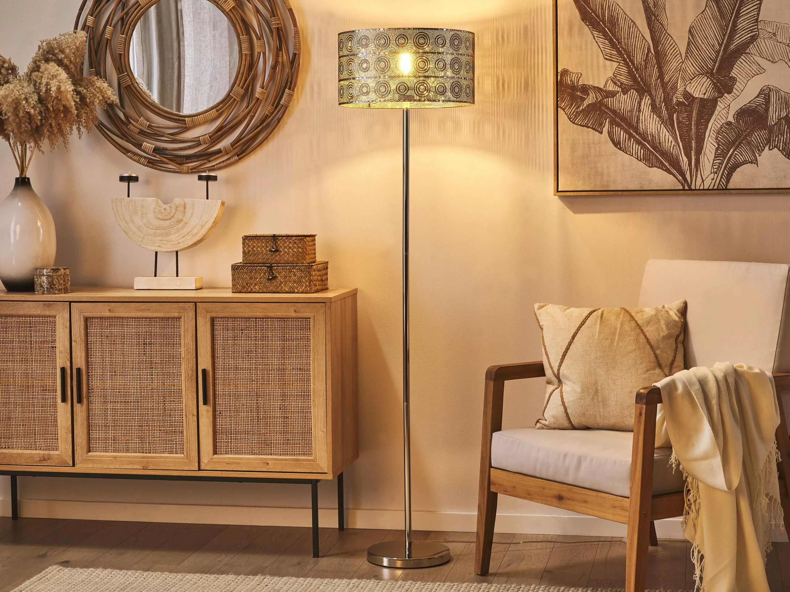 Beliani Sivupöytä Metalli Säilytystila Valkoinen ELIDA 8 Beliani Sivupöytä Metalli Säilytystila Valkoinen ELIDA - Image 6