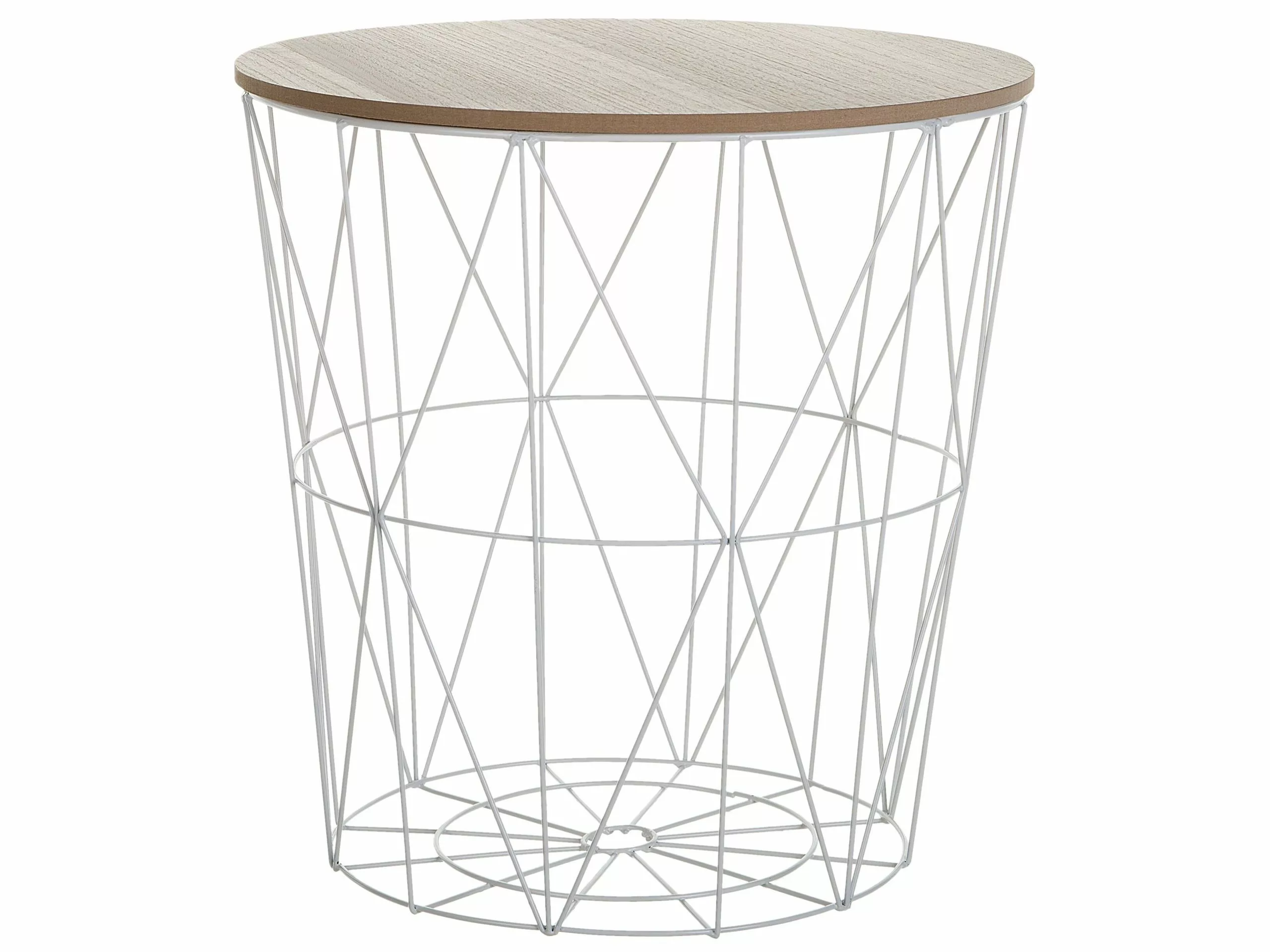 Beliani Sivupöytä Metalli Säilytystila Valkoinen LANARK - Image 4