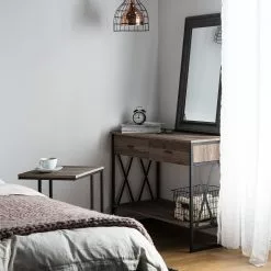 Beliani Sivupöytä Ruskeanharmaa/musta TROY -Ruokapöydät Myyntikauppa undef src sa picid 728905 type color image scaled