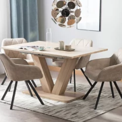 Beliani Ruokapöytä Jatkettava Vaalea Puu 140/180 X 90 Cm LIXA -Ruokapöydät Myyntikauppa undef src sa picid 729291 type whitesh image