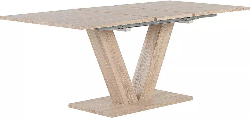 Beliani Ruokapöytä Jatkettava Vaalea Puu 140/180 X 90 Cm LIXA - Image 4