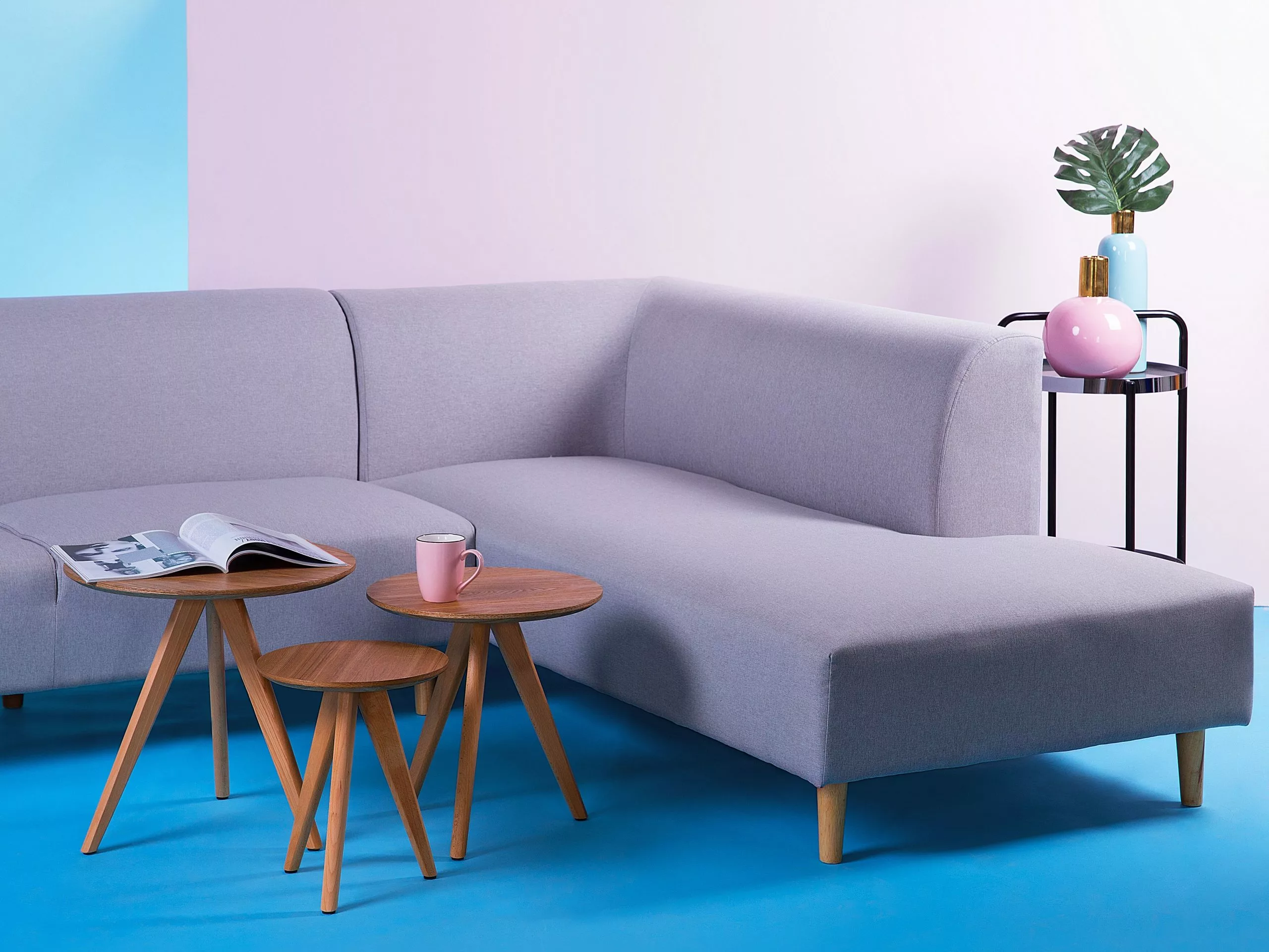 Beliani Sohvapöytäsetti Vaalea Puu 3 Kpl VEGAS 4 Beliani Sohvapöytäsetti Vaalea Puu 3 Kpl VEGAS - Image 2