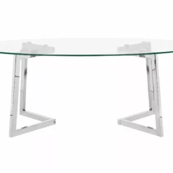 Beliani Sohvapöytä Lasitasolla Teräs Hopea FRESNO -Ruokapöydät Myyntikauppa undef src sa picid 733050 type whitesh image scaled