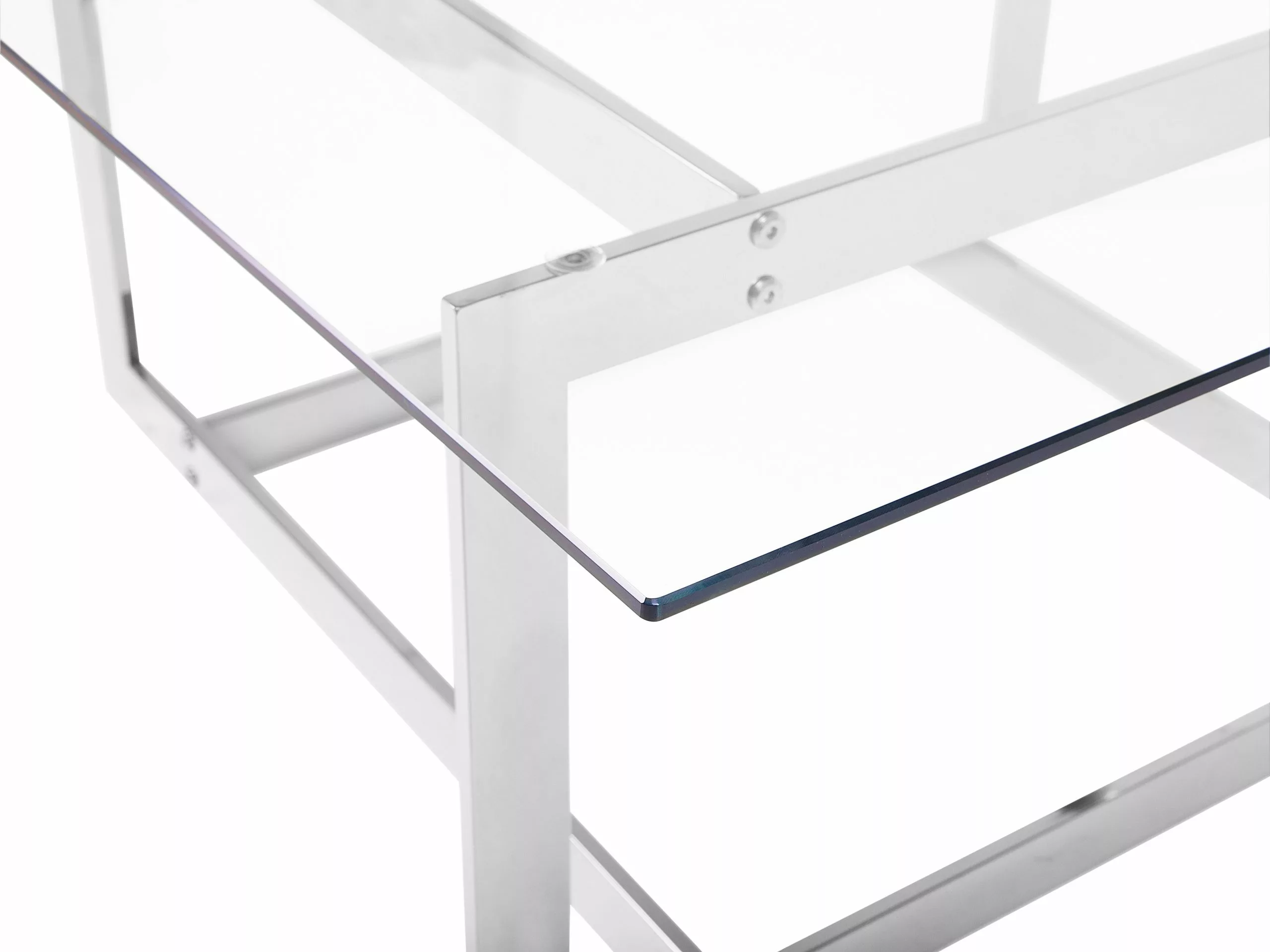 Beliani Sohvapöytä Lasitasolla Metalli Hopea CRYSTAL - Image 4