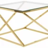 Beliani Sohvapöytä Lasitasolla Rosteri Kulta BEVERLY