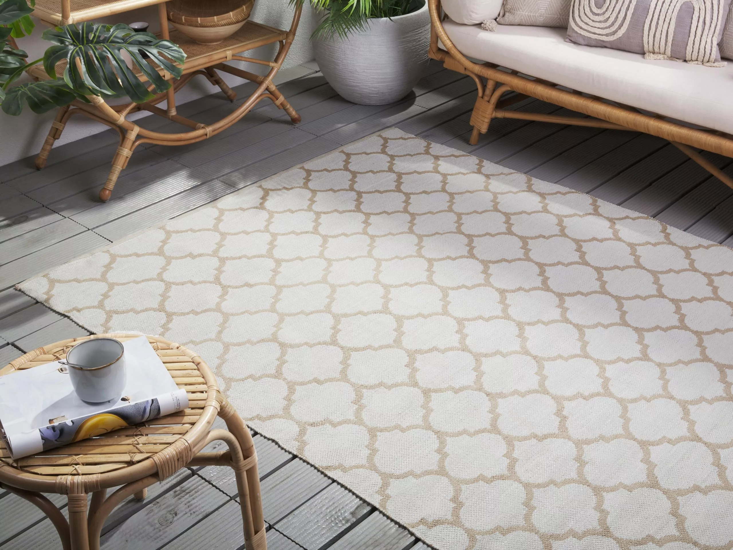 Beliani Ulkomatto Kaksipuolinen Beige AKSU Useita Kokoja 4 Beliani Ulkomatto Kaksipuolinen Beige AKSU Useita Kokoja - Image 2