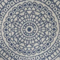 Beliani Ulkomatto Kaksipuolinen Sininen/valkoinen ⌀ 140 Cm YALAK -Ruokapöydät Myyntikauppa undef src sa picid 734622 type whitesh image scaled