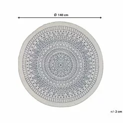 Beliani Ulkomatto Kaksipuolinen Sininen/valkoinen ⌀ 140 Cm YALAK -Ruokapöydät Myyntikauppa undef src sa picid 734628 type whitesh image scaled