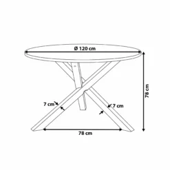 Beliani Ruokapöytä Vaalea Puu/valkoinen ⌀ 120 Cm JACKSONVILLE -Ruokapöydät Myyntikauppa undef src sa picid 735922 type whitesh image scaled