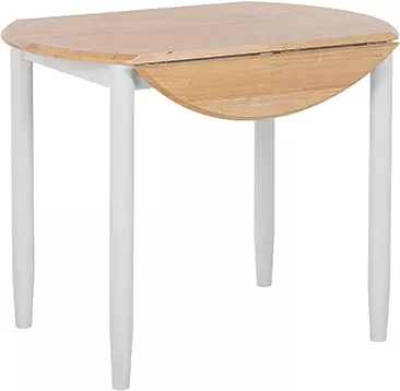 Beliani Ruokapöytä Jatkettava Kumipuu Vaalea Puu/harmaa ⌀ 61/92 Cm OMAHA 5 Beliani Ruokapöytä Jatkettava Kumipuu Vaalea Puu/harmaa ⌀ 61/92 Cm OMAHA - Image 3