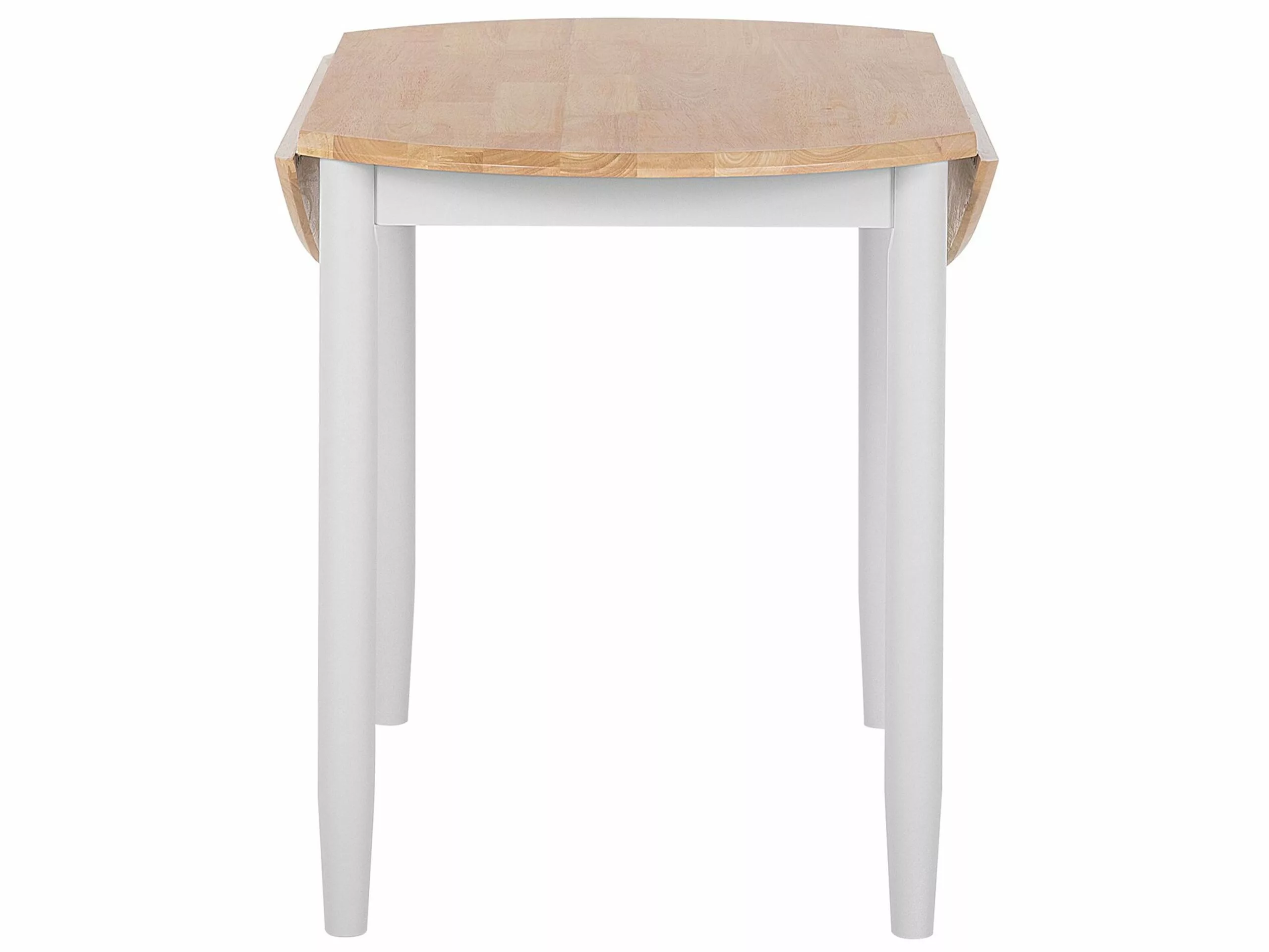 Beliani Ruokapöytä Jatkettava Kumipuu Vaalea Puu/harmaa ⌀ 61/92 Cm OMAHA 6 Beliani Ruokapöytä Jatkettava Kumipuu Vaalea Puu/harmaa ⌀ 61/92 Cm OMAHA - Image 4