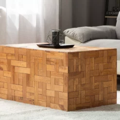 Beliani Sohvapöytä Vaalea Tiikkipuu GAMBO II -Ruokapöydät Myyntikauppa undef src sa picid 736031 type color image scaled