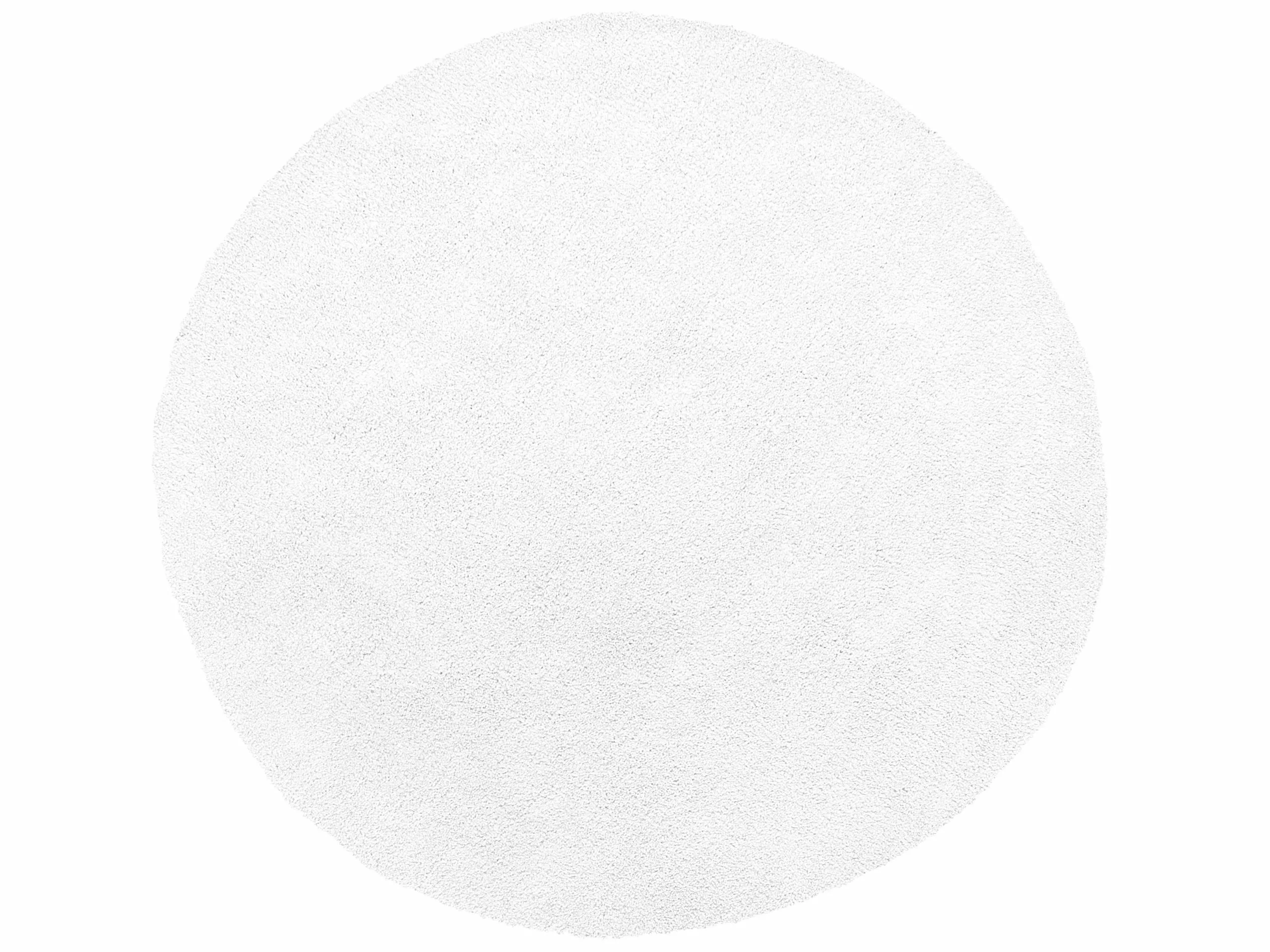 Beliani Pyöreä Matto Valkoinen ⌀ 140 Cm DEMRE