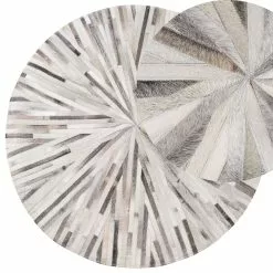 Beliani Matto Lehmännahka Harmaa 140 Cm SIMAV