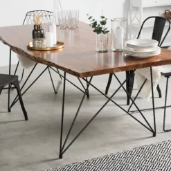 Beliani Ruokapöytä Akasiapuu Tumma Puu/musta MUMBAI Useita Kokoja -Ruokapöydät Myyntikauppa undef src sa picid 740713 type whitesh image scaled