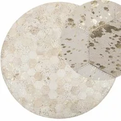 Beliani Matto Lehmännahka Harmaa ⌀ 140 Cm ZEYTIN