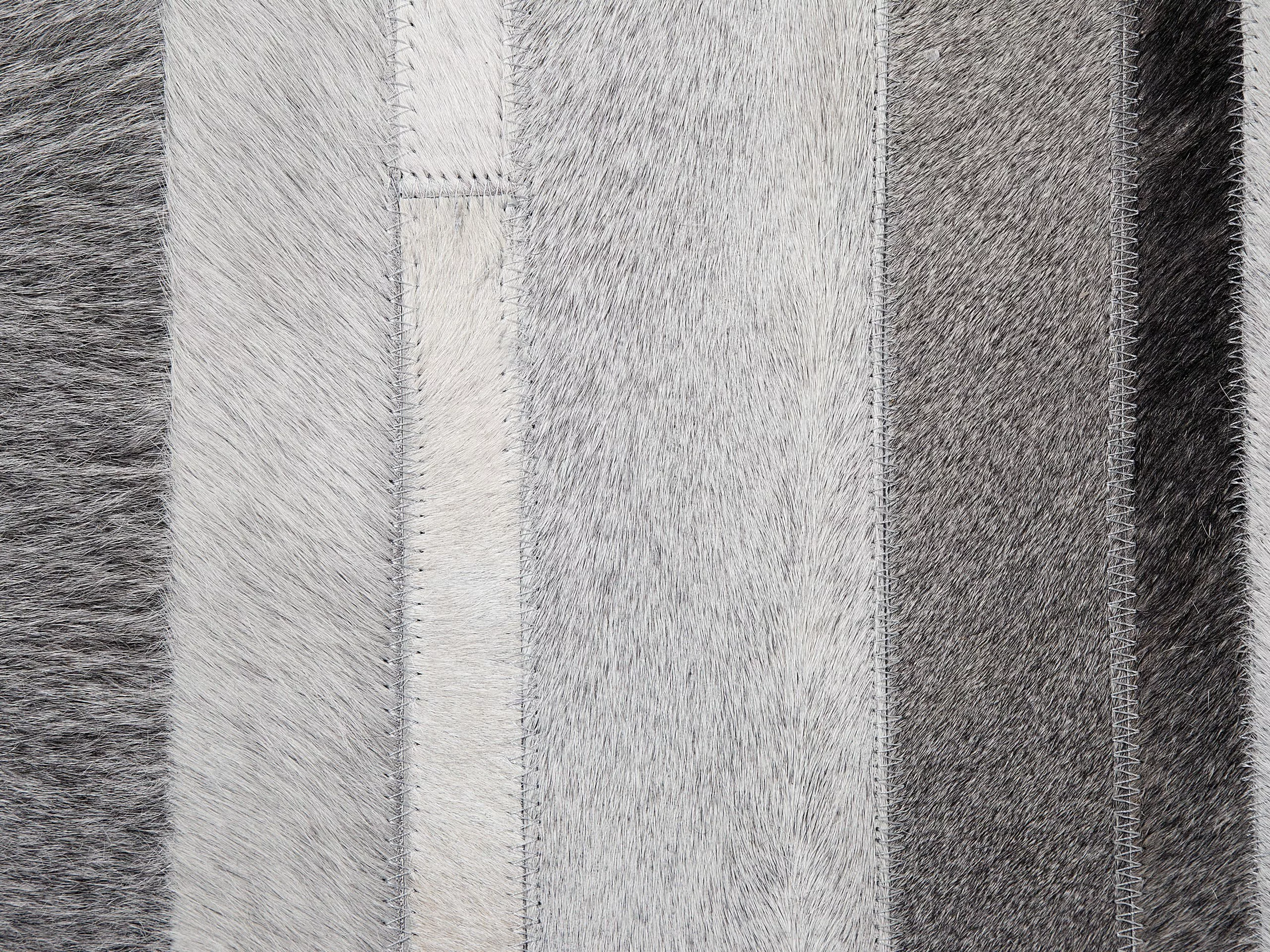 Beliani Matto Lehmännahka Vaaleanharmaa AZAY Useita Kokoja - Image 4