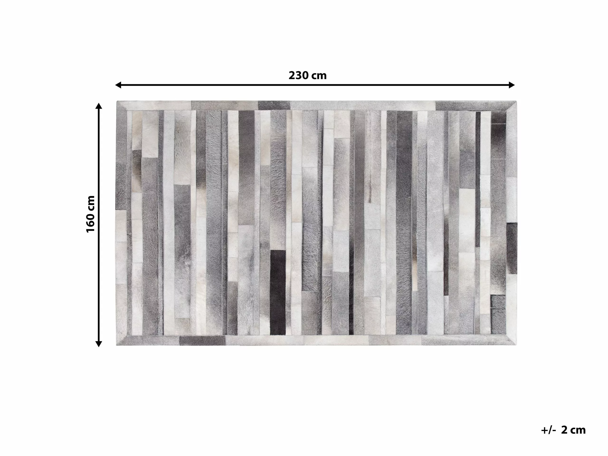 Beliani Matto Lehmännahka Vaaleanharmaa AZAY Useita Kokoja - Image 6