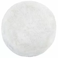 Beliani Pyöreä Matto Valkoinen ⌀ 140 Cm CIDE