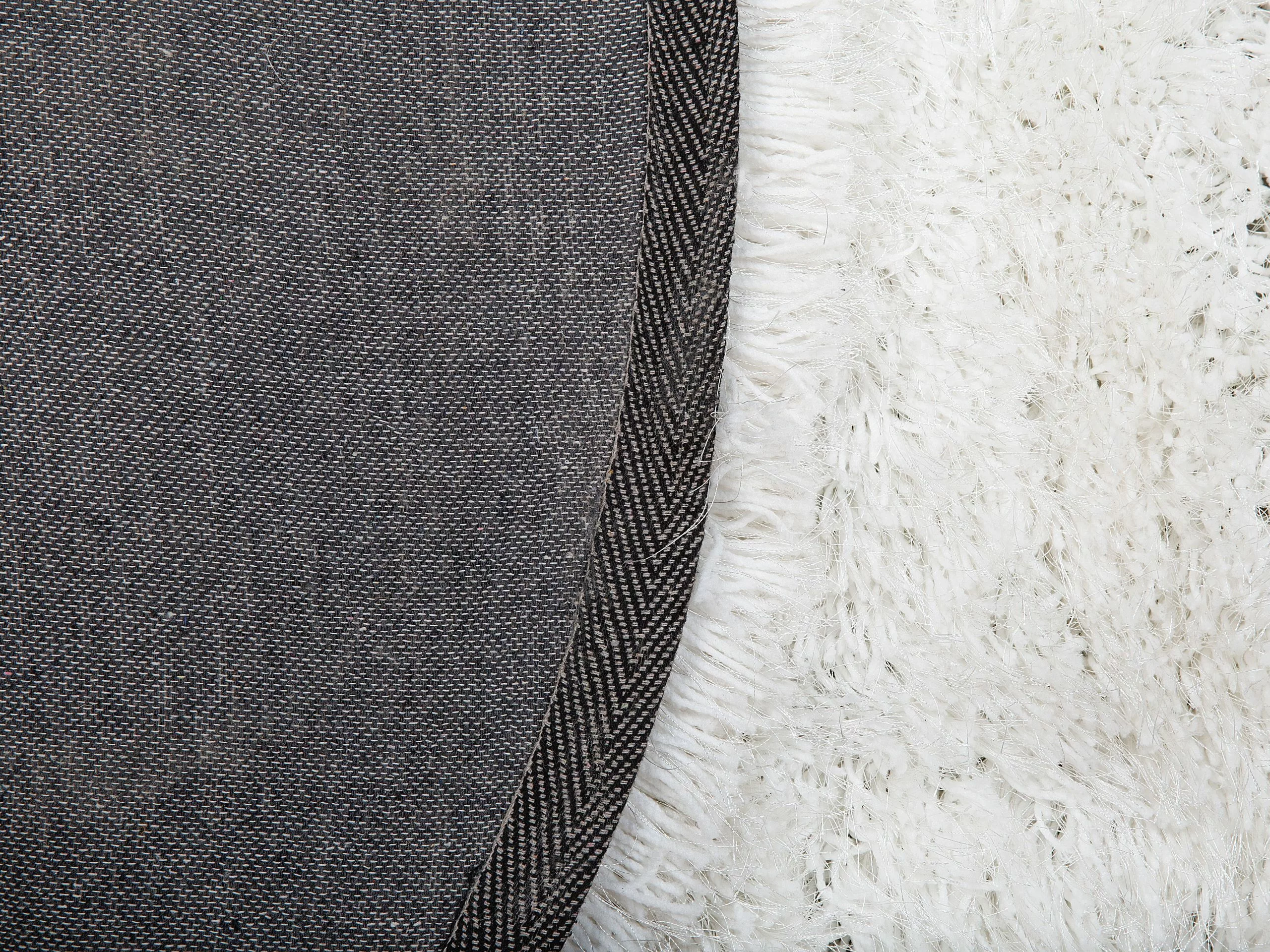 Beliani Pyöreä Matto Valkoinen ⌀ 140 Cm CIDE - Image 4