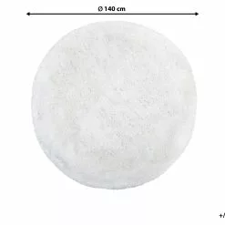 Beliani Pyöreä Matto Valkoinen ⌀ 140 Cm CIDE -Ruokapöydät Myyntikauppa undef src sa picid 746763 type whitesh image scaled