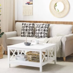 Beliani Sohvapöytä Valkoinen LOTTA 9 Beliani Sohvapöytä Valkoinen LOTTA -Ruokapöydät Myyntikauppa undef src sa picid 747893 type color image scaled