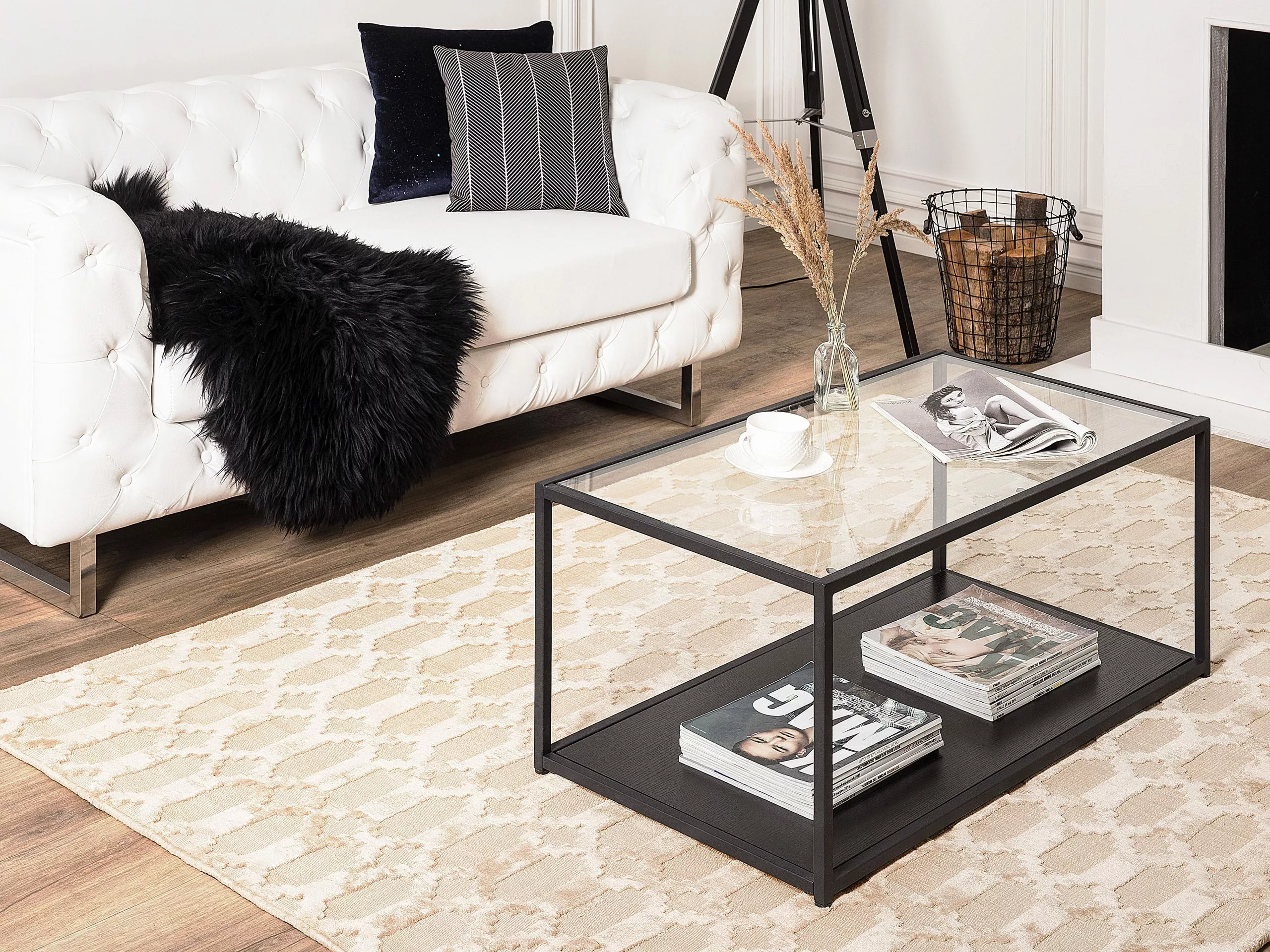 Beliani Matto Viskoosi Beige CIZRE Useita Kokoja - Image 2