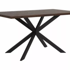 Beliani Ruokapöytä Tumma Puu/musta 140 X 80 Cm SPECTRA