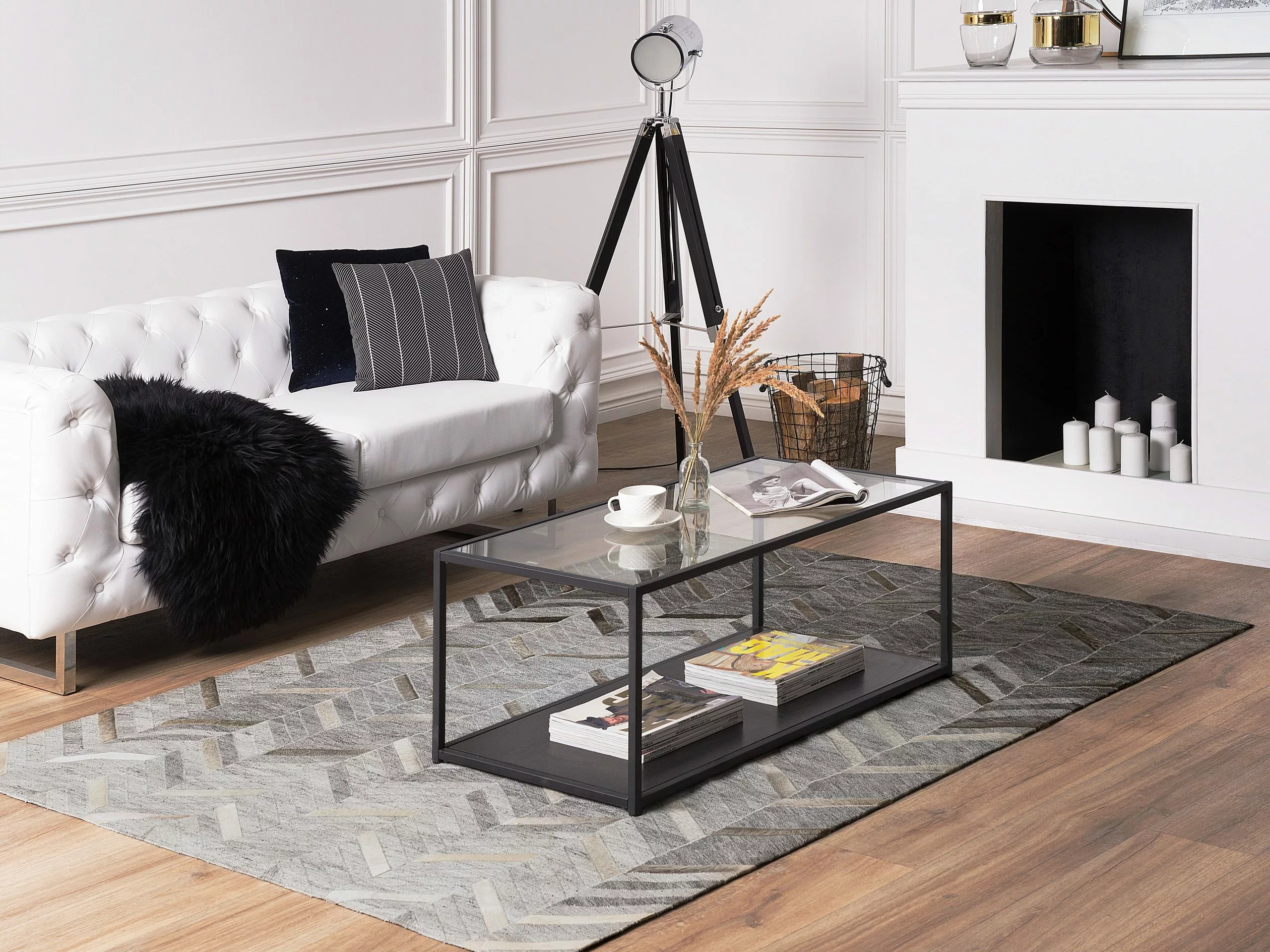 Beliani Matto Viskoosi Harmaa ARKUM Useita Kokoja 4 Beliani Matto Viskoosi Harmaa ARKUM Useita Kokoja - Image 2