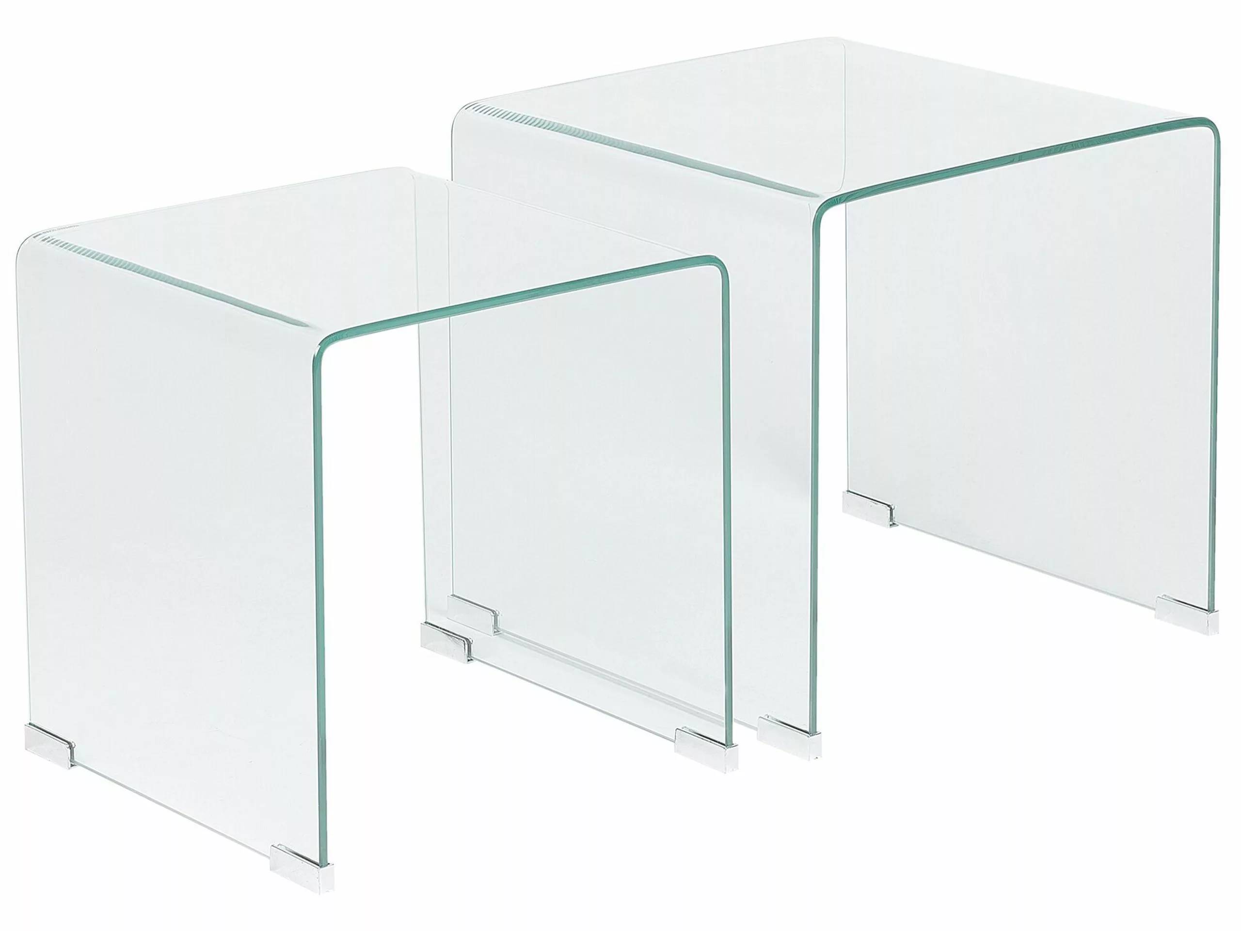 Beliani Sivupöytäsetti Lasi Kirkas 2 Kpl KENDALL 7 Beliani Sivupöytäsetti Lasi Kirkas 2 Kpl KENDALL - Image 5