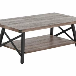 Beliani Sohvapöytä Ruskeanharmaa/musta CARLIN