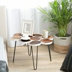 Beliani Sivupöytä Sadepuu Valkoinen/vaalea Puu TIJUANA -Ruokapöydät Myyntikauppa undef src sa picid 753672 type whitesh image scaled