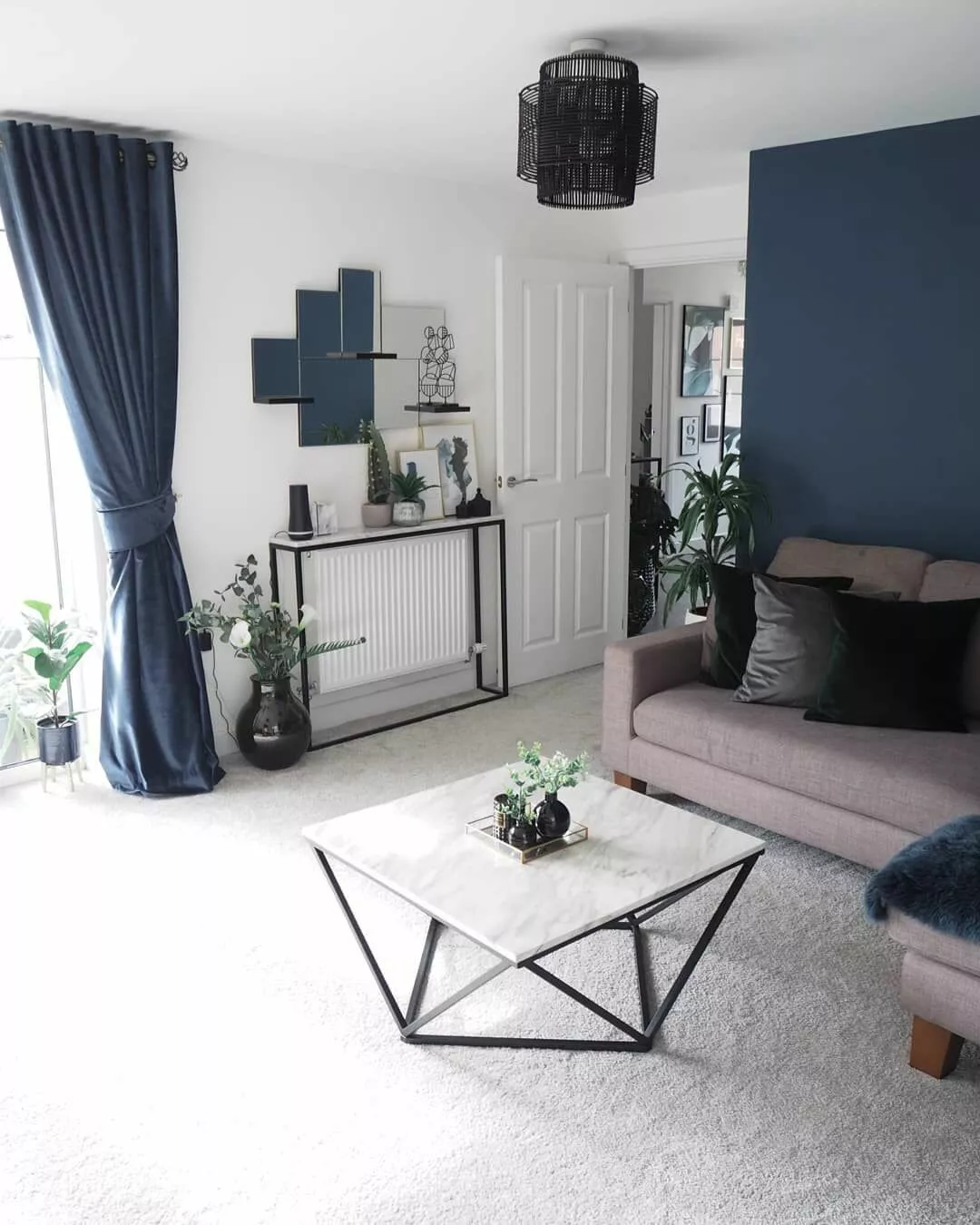 Beliani Sohvapöytä Marmorikuvio Beige/musta MALIBU - Image 3